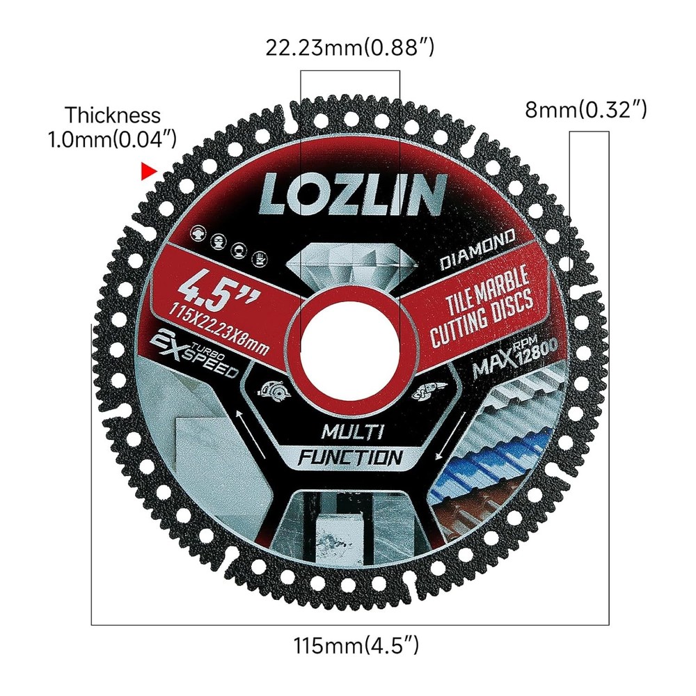 Diamond Tile Cutting Blade 4.5" 3PCS for Angle Grinder