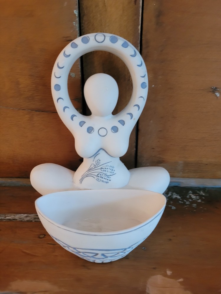 Sacred Source Offering Bowl Moon Goddess Statue 6 "