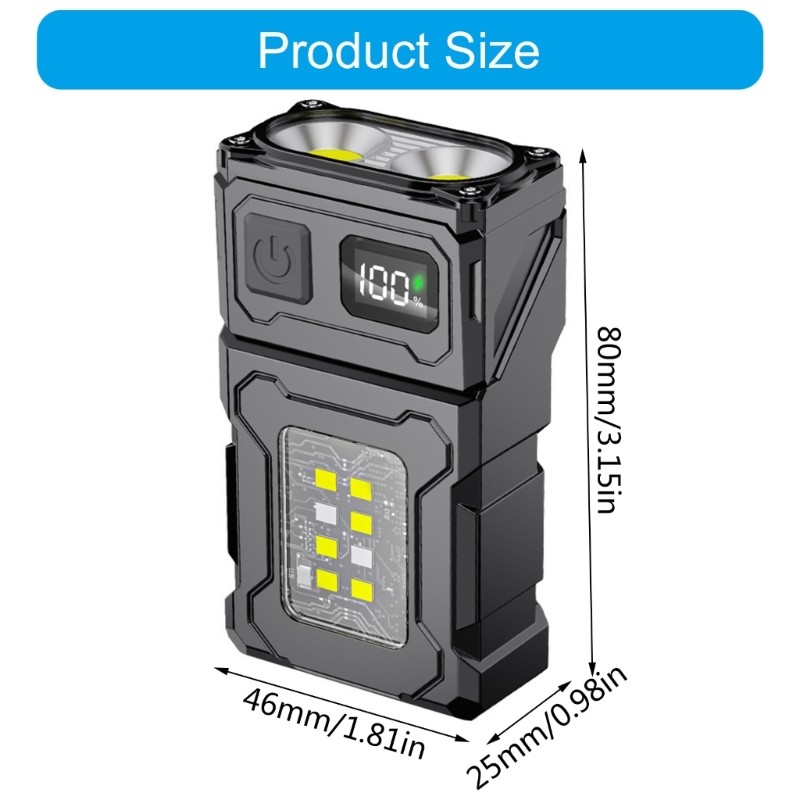 Small LED Flashlight with Battery Indicator Suitable for Maintenance Workers