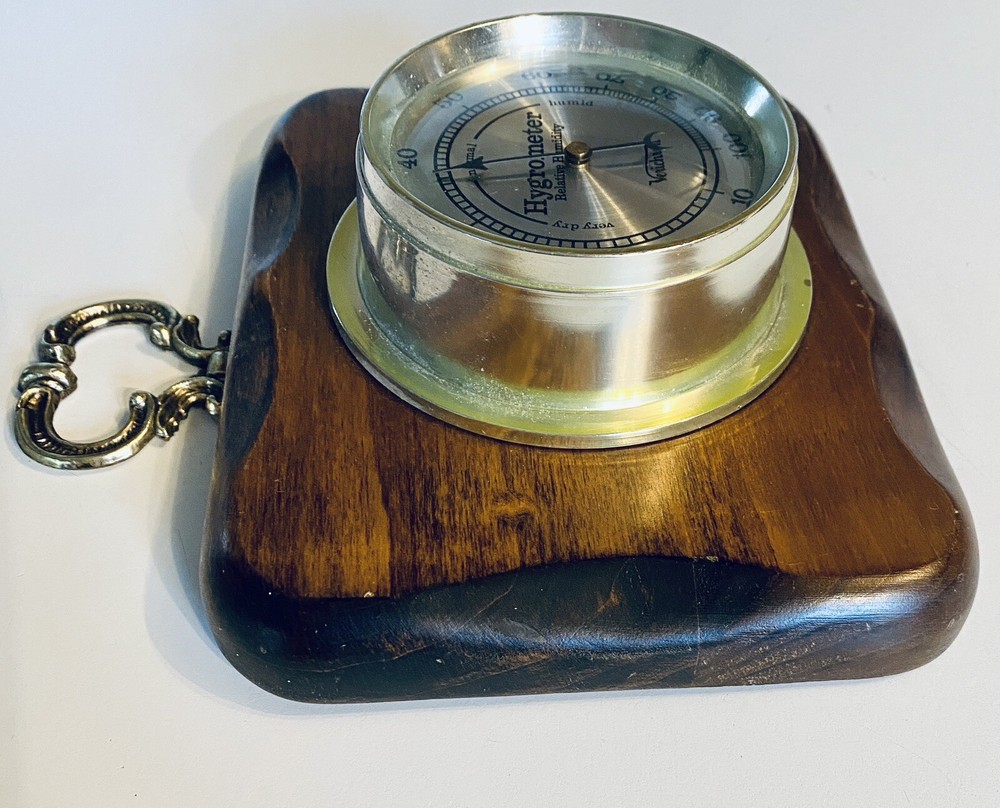 Vintage Verichron Hanging Wall Hygrometer, Barometer, Relative Humidity