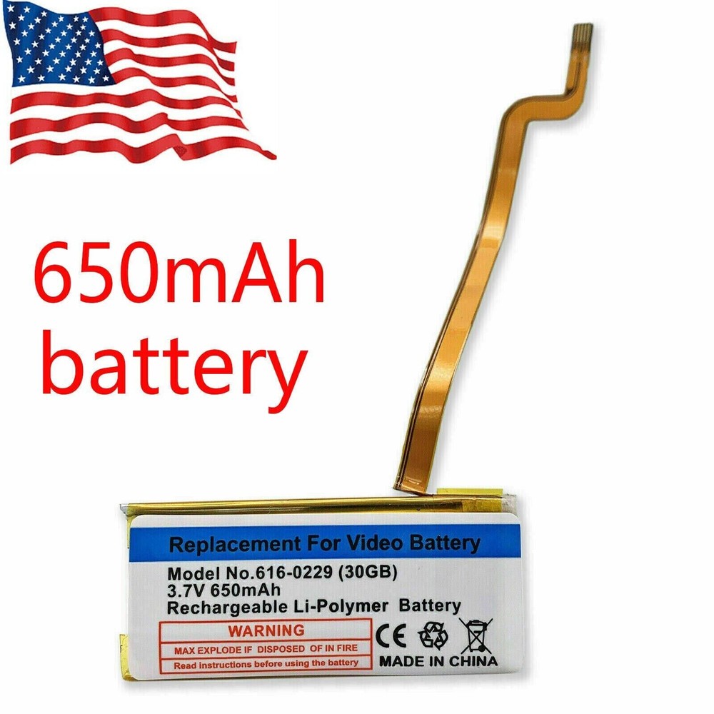 650mAh Battery for iPod Classic 6 7 Video 5 5.5 Thin