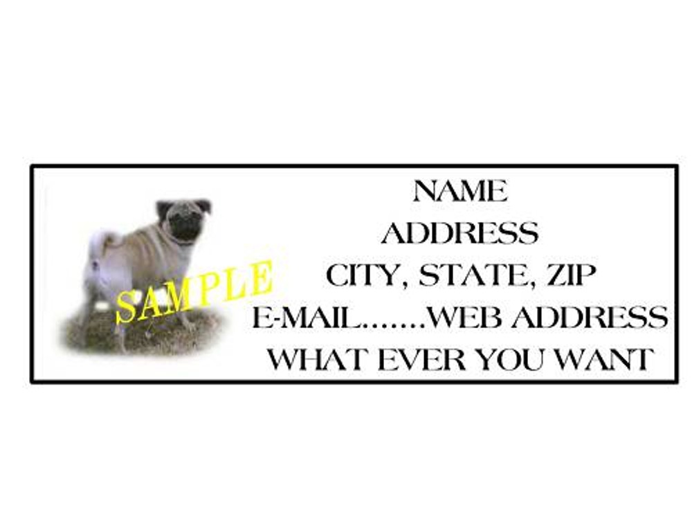 PUG ADDRESS LABELS COOL!!! #1