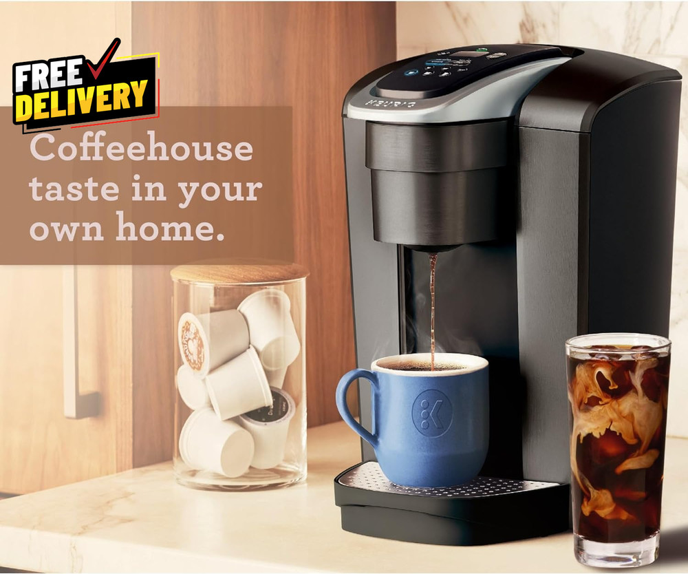K-Elite Single Serve K-Cup Coffee Maker Strength Temp Control 8-12oz Slate
