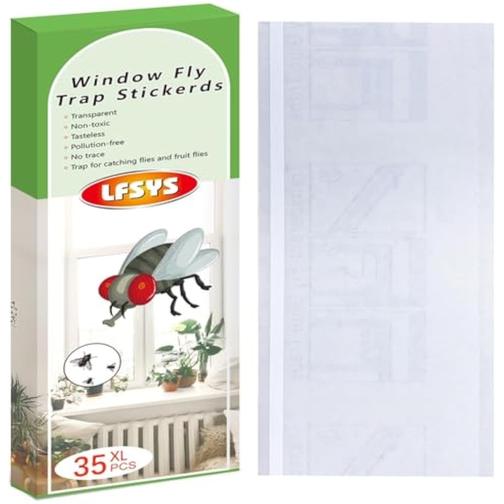 LFSYS 50 Pack Window Fly Trap, Fruit Fly Traps for Indoors, Fly Paper Sticky...