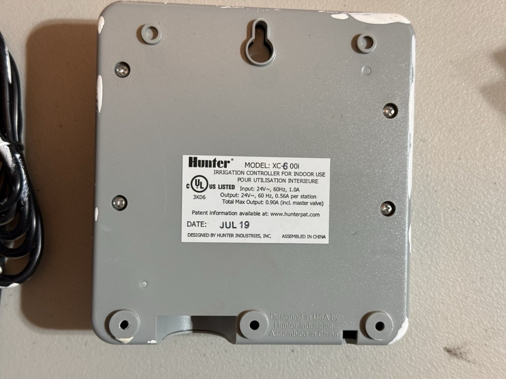 Hunter X-Core XC600i Sprinkler Irrigation Timer Controller With Power Cord