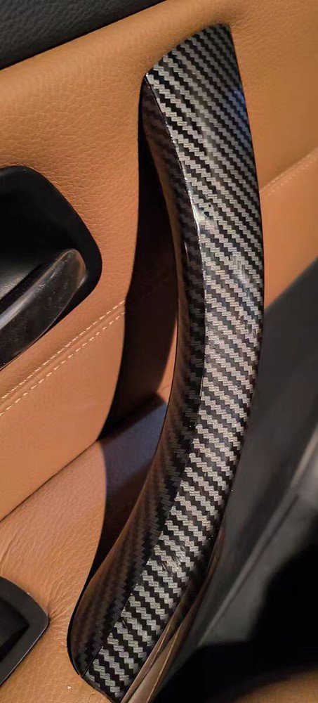 Carbon Interior Door Handle Cover Pull Trim For BMW E90 E91 328i 325i 2005-2012