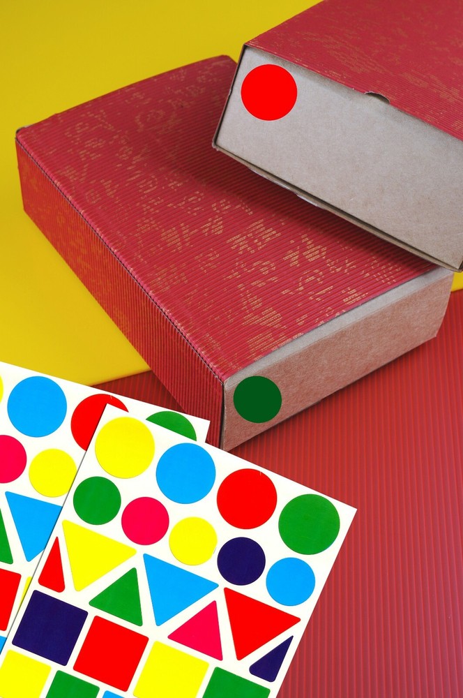 Multiple Shapes Stickers Round Triangle Oval Square Color Coding Crafts Labels