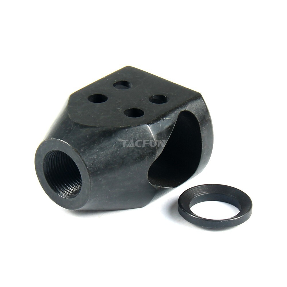 9MM 1/2x36 Pitch Short Compact Mini Tanker Style Muzzle Brake