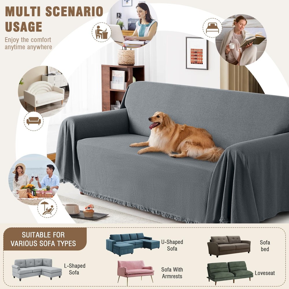 Couch Cover, Couch Cover Blanket for Sofa, Thick Durable Throw for Sectional ...