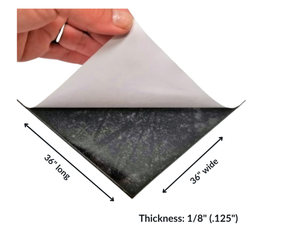 Neoprene Solid Sheet with PSA 1/8" Thick x 36" wide x 36" long 60A Duro, Black