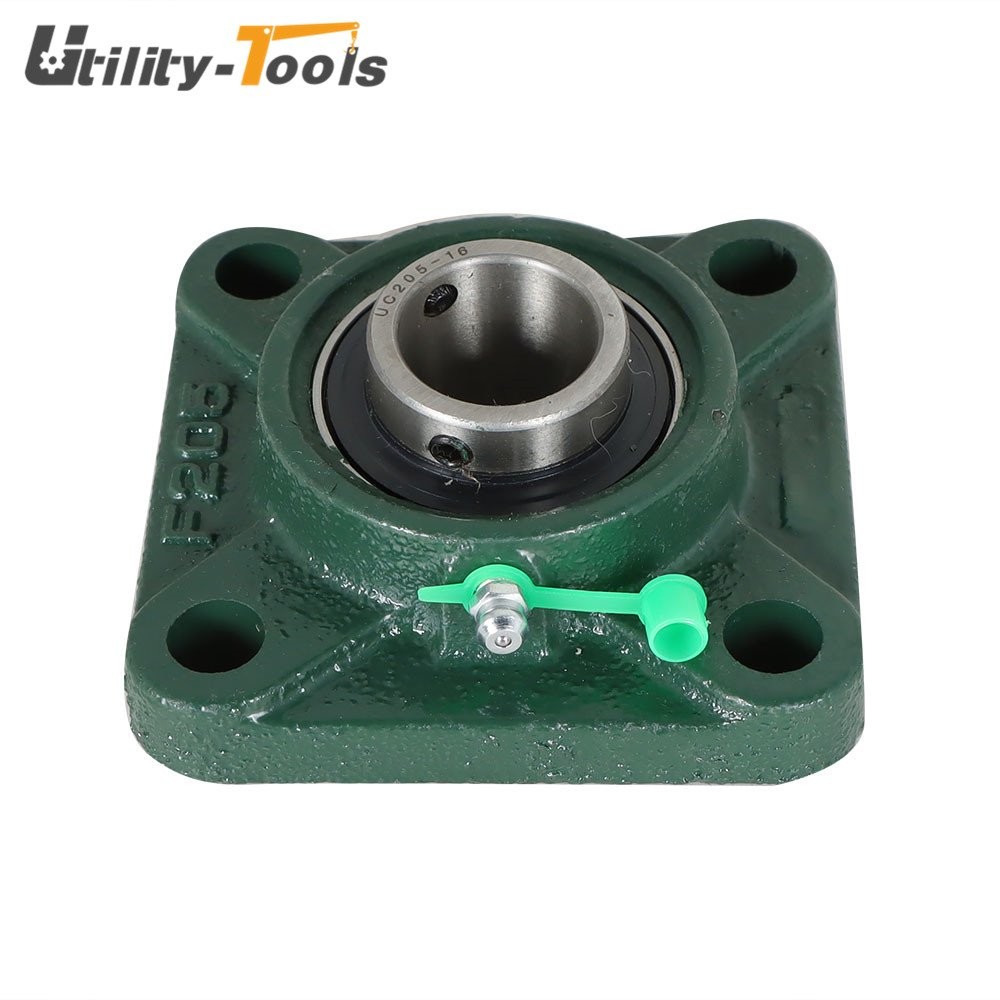 2 Pack UCF205-16 Solid Base Pillow Block Flange Mounted Bearing 1" Bore 4 Bolt