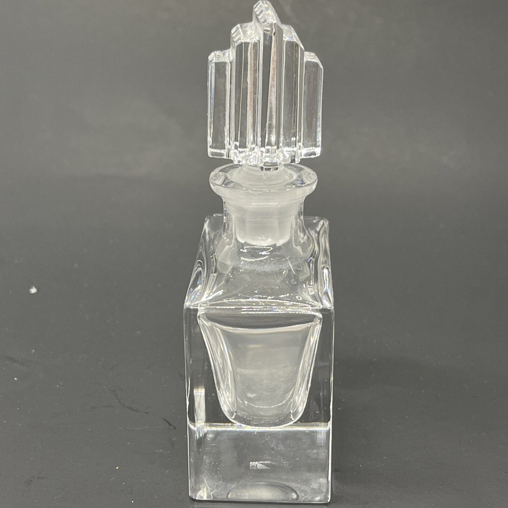 Cotte Crystal Perfume Vanity Bottles Ground Stoppers Signed Set 2