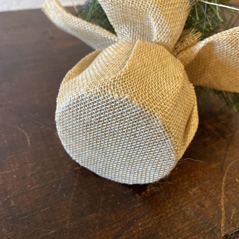 Approx 11” Christmas Tree With Burlap Bag Weighted Bottom Tabletop Tree