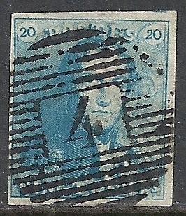 Belgium stamps 4=Anvers on OBP 2  VF