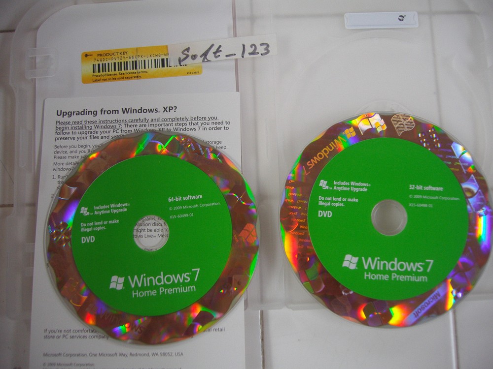 Microsoft Windows 7 Home Premium Full 32 Bit & 64 Bit DVD MS WIN