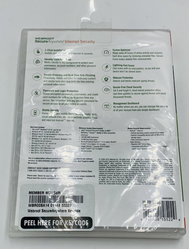 Internet Security Webroot Secure Anywhere 3 Devices