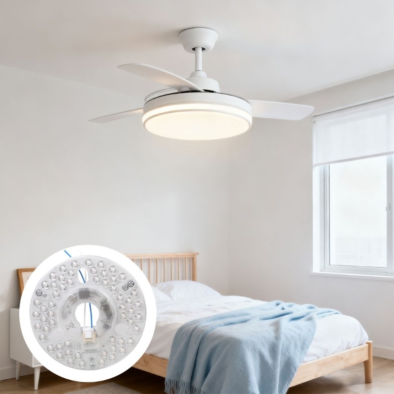 Mount Light Panel 18W 130mm PC Aluminum for Ceiling Fan Easy