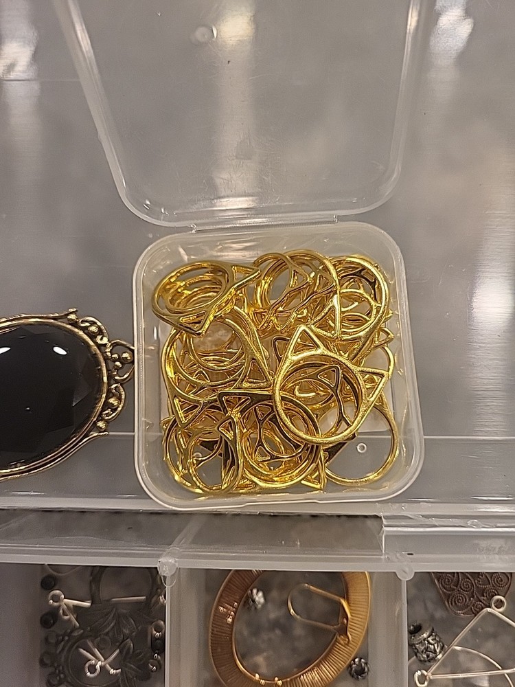 Plastic Organizer Filled With Jewelry Making Pcs.