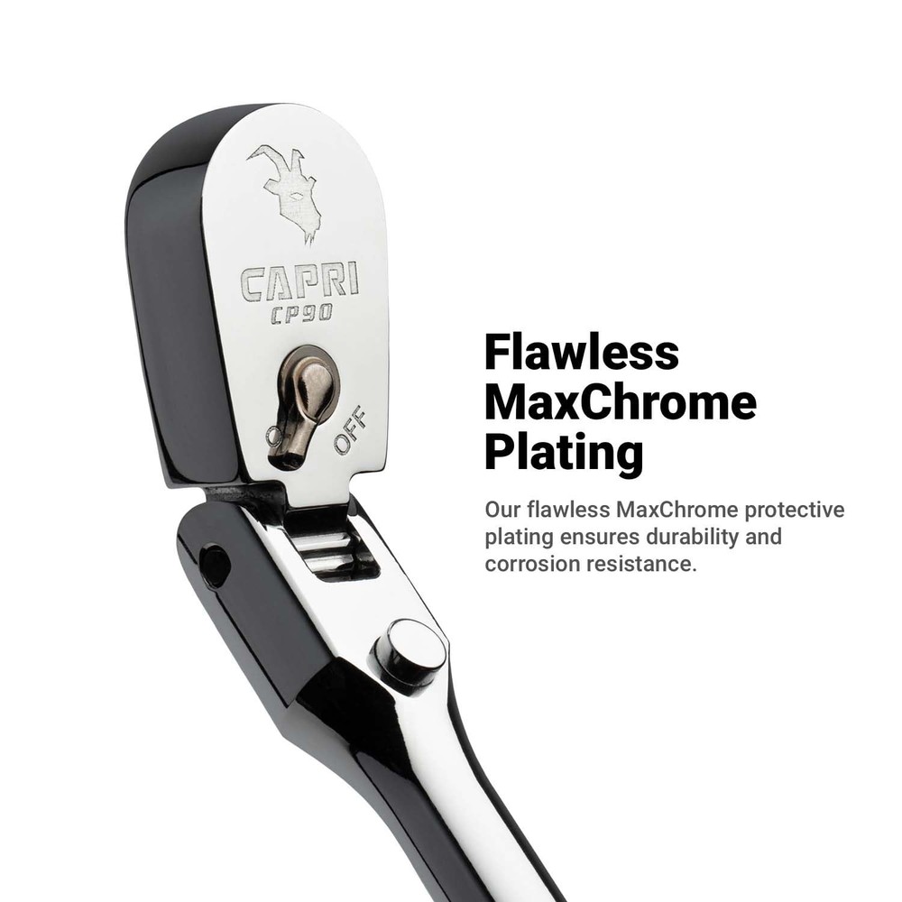 Capri Tools 3/8 90-Tooth Flex-Head Ratchet Chrome
