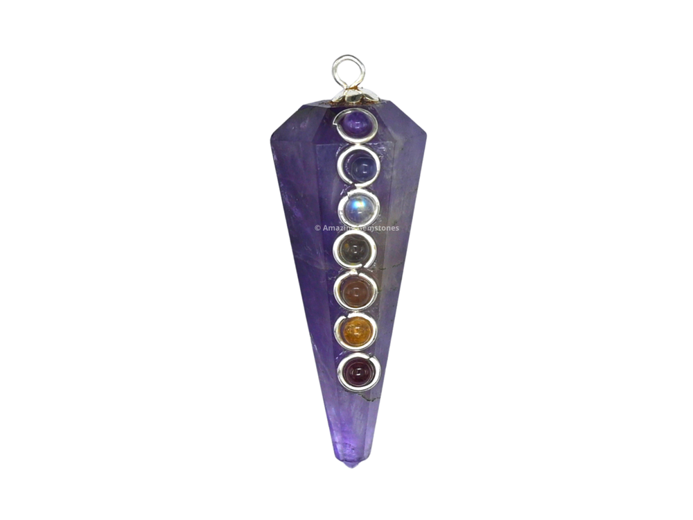 Amethyst Dowsing Crystal Chakra Pendulum
