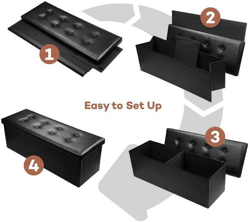 Sable HF007 Folding Storage Ottoman Box Toy Chest Footstools Bench FD28