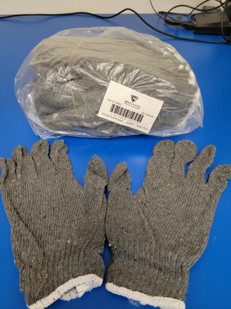 Westchester 708SG GRAYSTRING KNIT POLY COTTON 12PR/Work Glove L