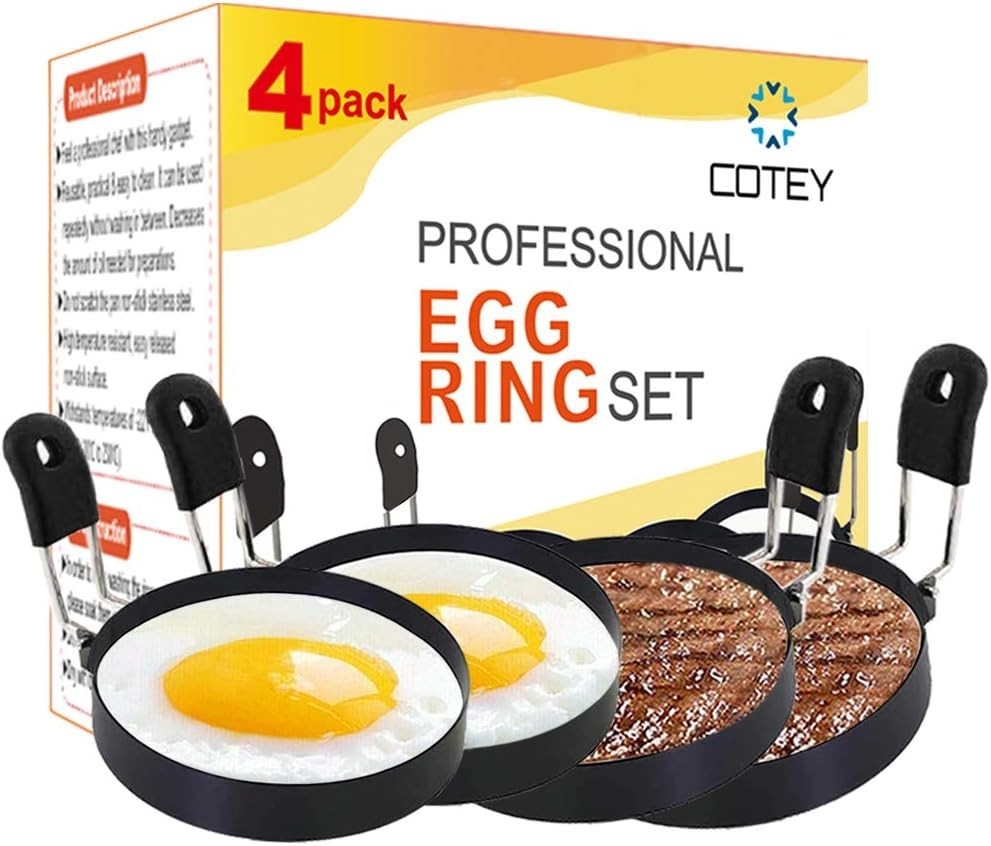 Multi-Functional 3.5" Egg Rings Set for Perfectly Shaped Breakfast Delights