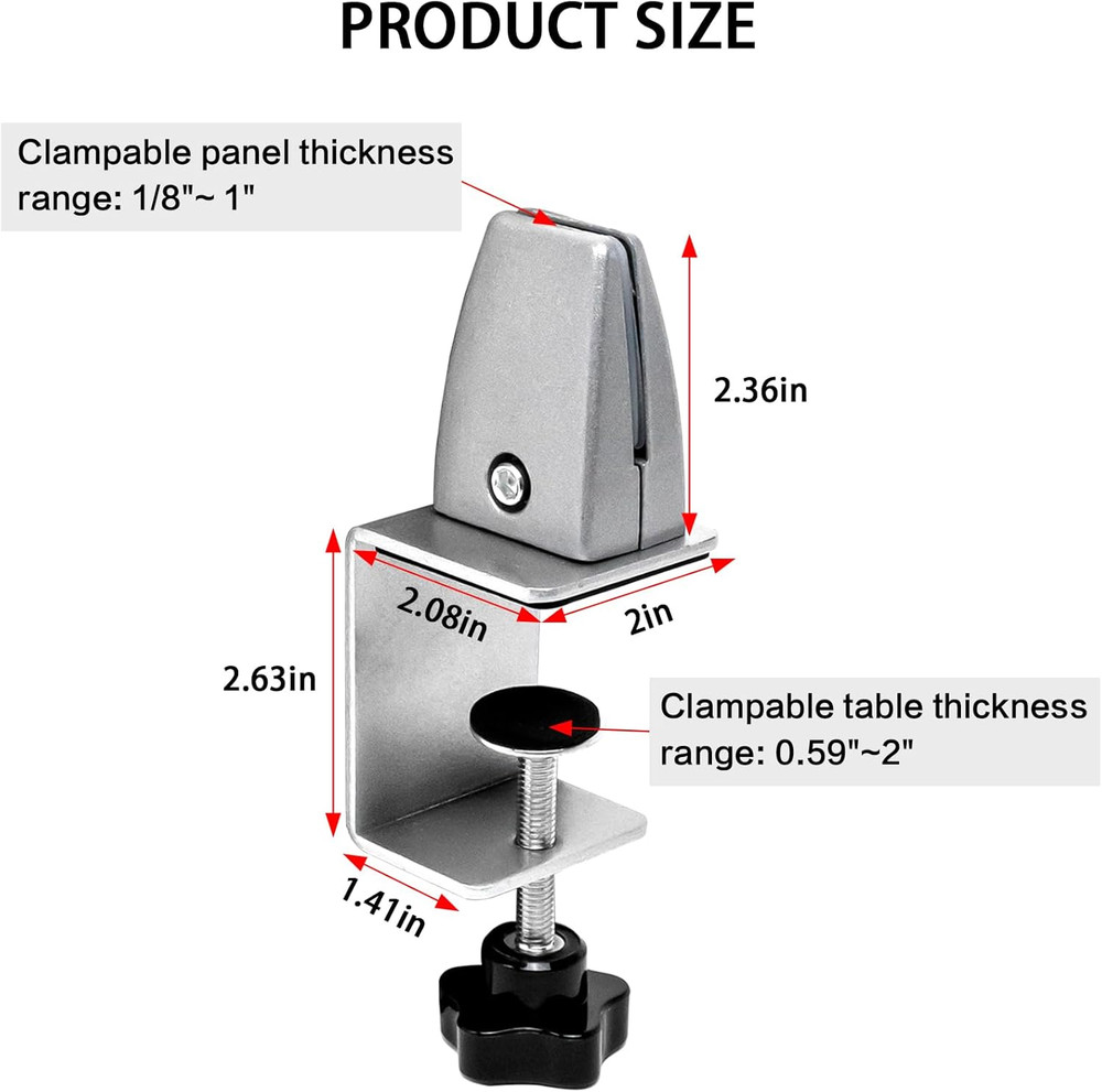 6-Pack Desk Shield Clamp for 2 to 20Mm Thick Panel, Adjustable Desk Divider Clip