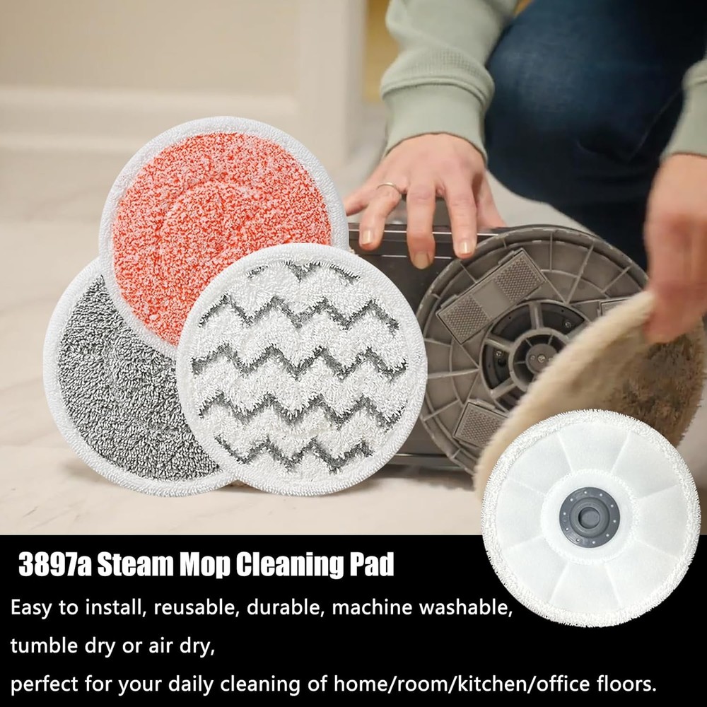 Rotating mop replacement pads, 12-pack.