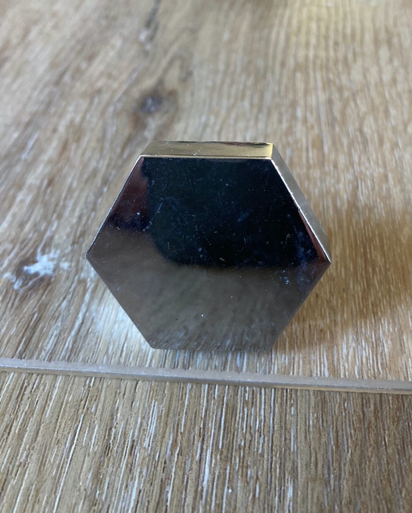 12 Vintage Shiny Chrome 1.25" Hexagonal Cabinet Pull Knobs