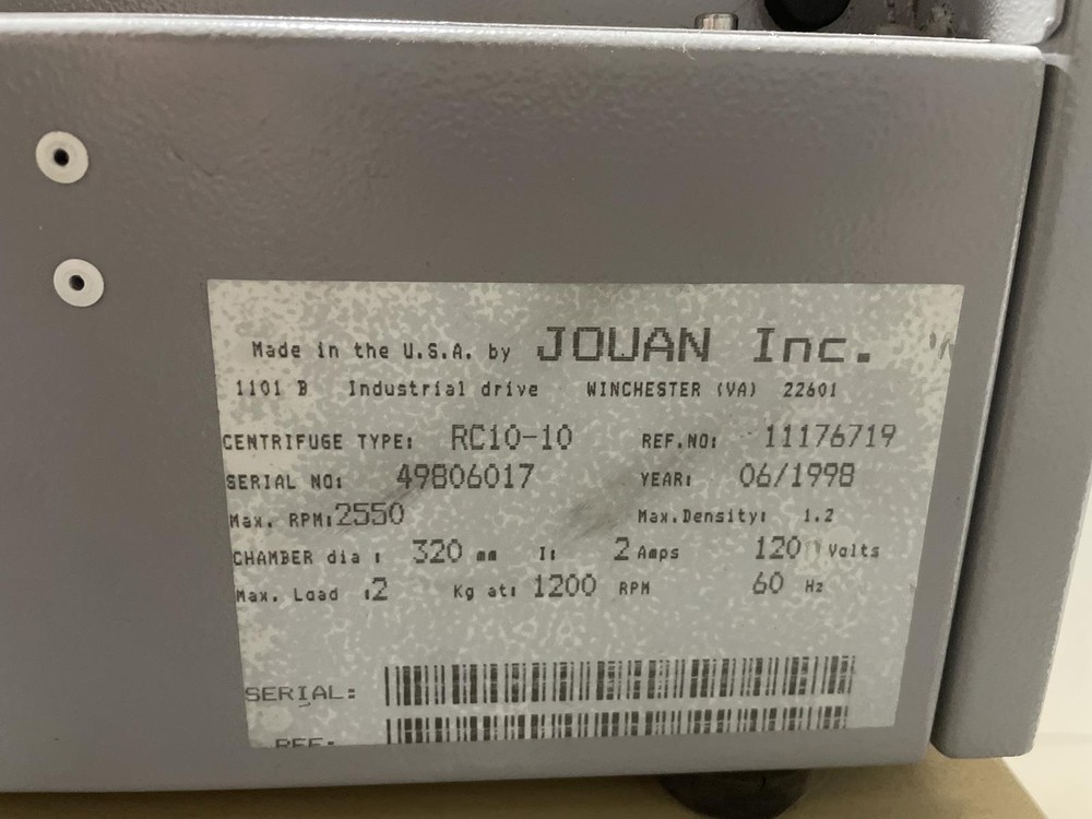 JOUAN RC 1010 CENTRIFUGE