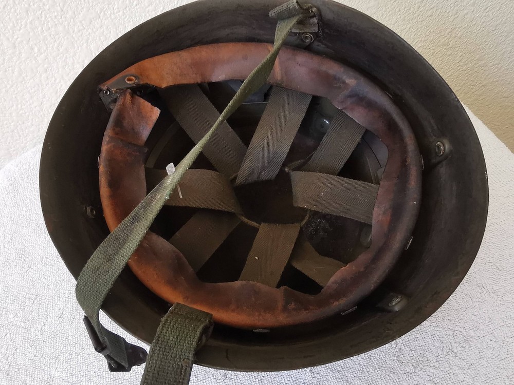 Vintage 1945-1955 Post War Austrian Sergeant Helmet Liner with Strap