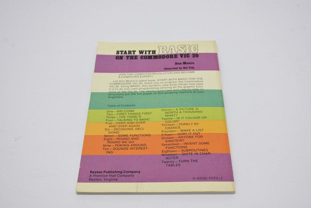 Start With BASIC On The Commodore Vic 20 A Fun Book For A Fun Computer PC VIC-20