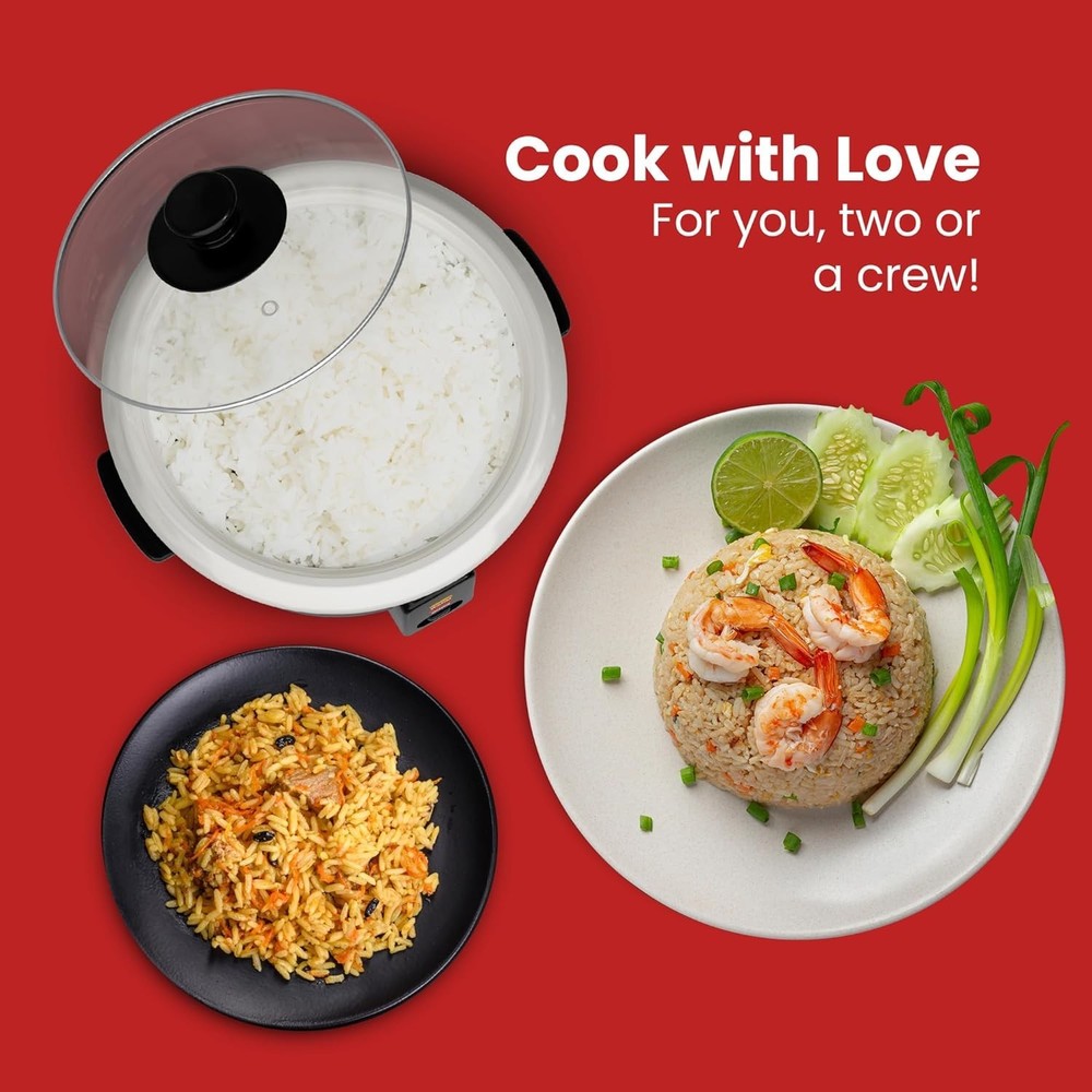 Deluxe 6 Cup Electric Rice Cooker with Automatic Keep Warm - Effortless Cooking!