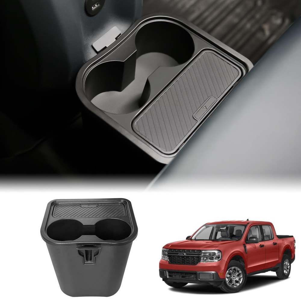 Mabett Trash Can for Ford Maverick 2025 2024 2023 2022, Multi-Function Black
