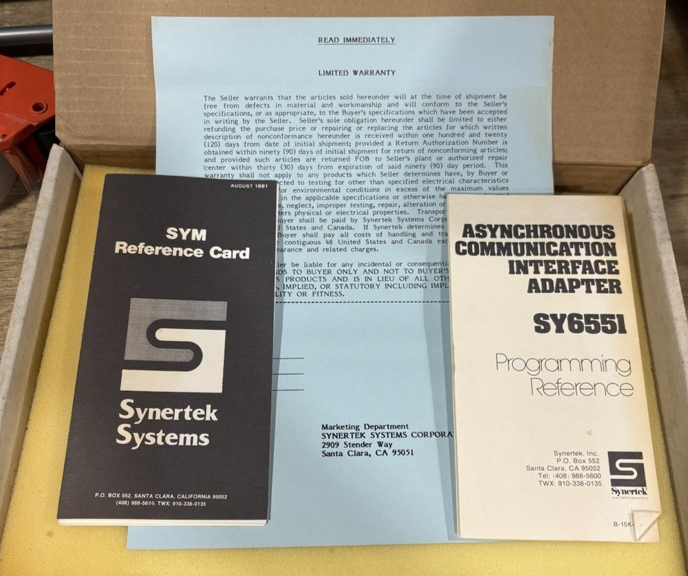 Synertek Systems SYM-1 Single Board Computer w/Original Box & Adapter
