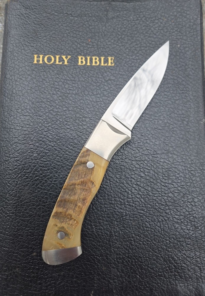 W.D. PEASE Custom Sheeps horn Fixed blade KNIFE-MINT