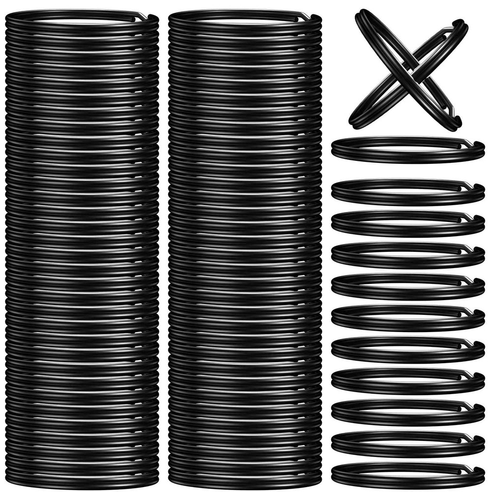 100PCS Split Key Rings Bulk for Keychain and Crafts 1”100Pack, gun black