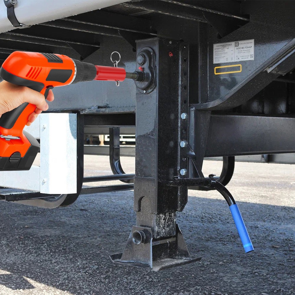 2 PCS Heavy Duty Trailer Jack Adapter Tool for 1" Socket 1/2" & 3/8" Drive Shaft