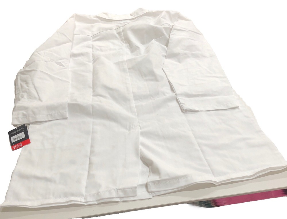 Dickies White EDS Professional Scrubs Lab Coat Large