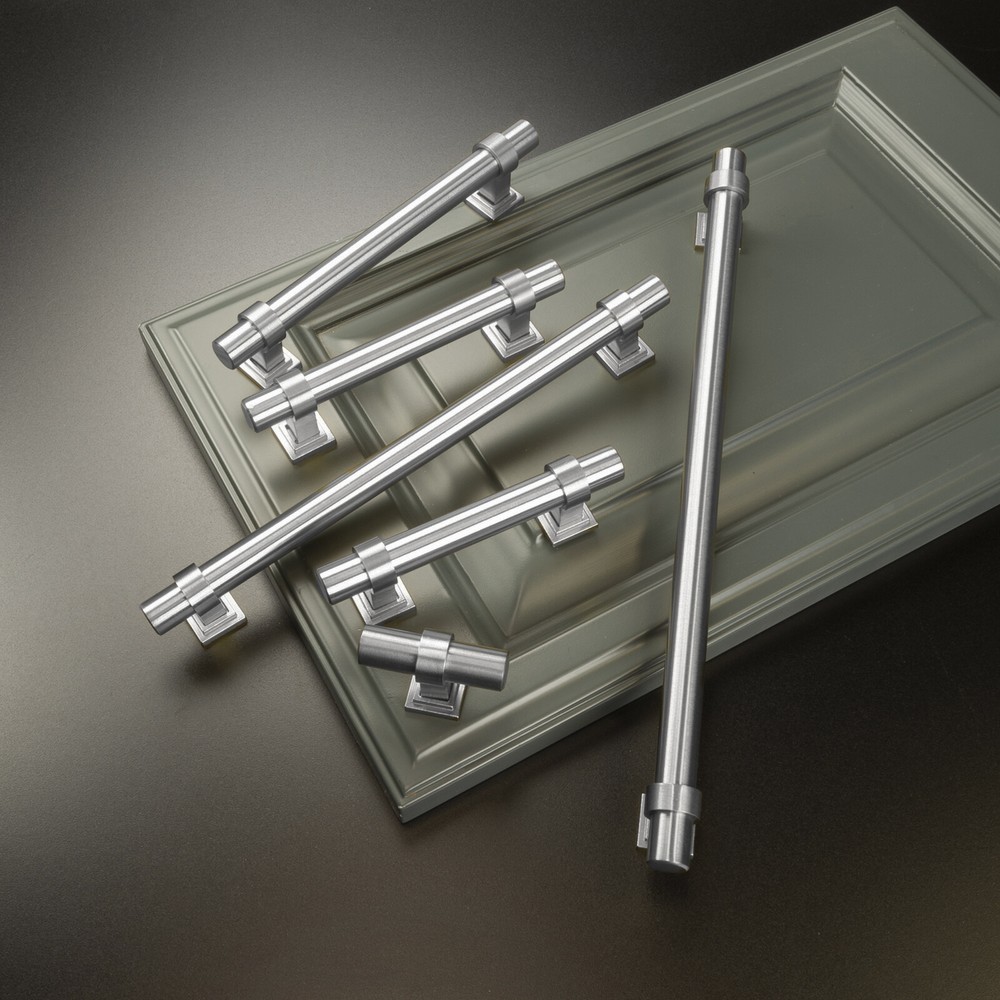Brushed Nickel Modern Kitchen Cabinet Handles Pulls Hardware Stainless Steel