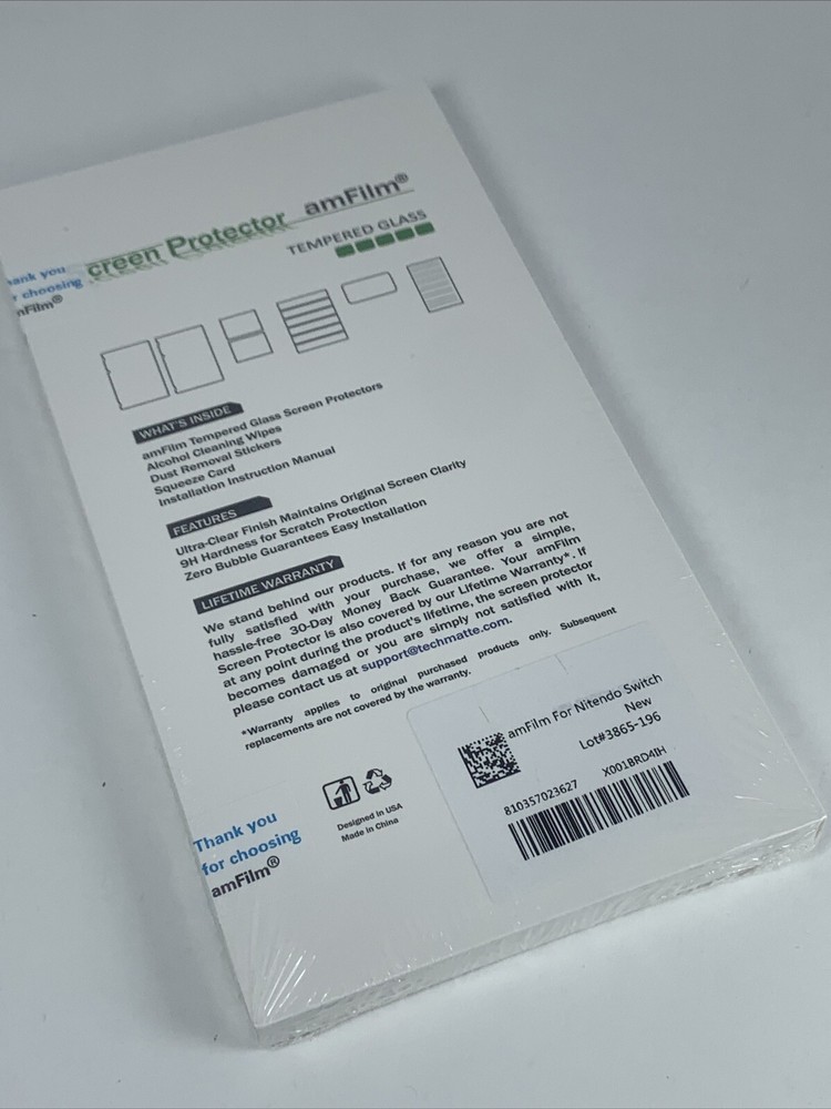 Tempered Glass Screen Protector Nintendo Switch Easy Install Applicator Sealed