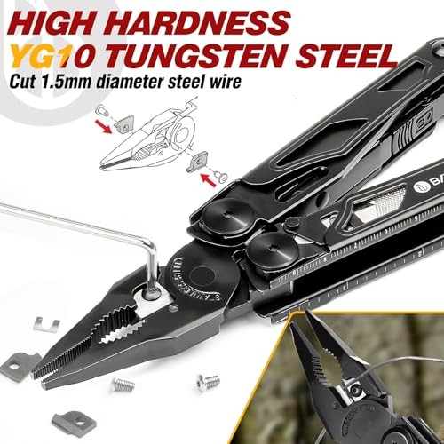 Multitool Pliers Pro BI2045AB, Stainless Steel Foldable Multi Tool with