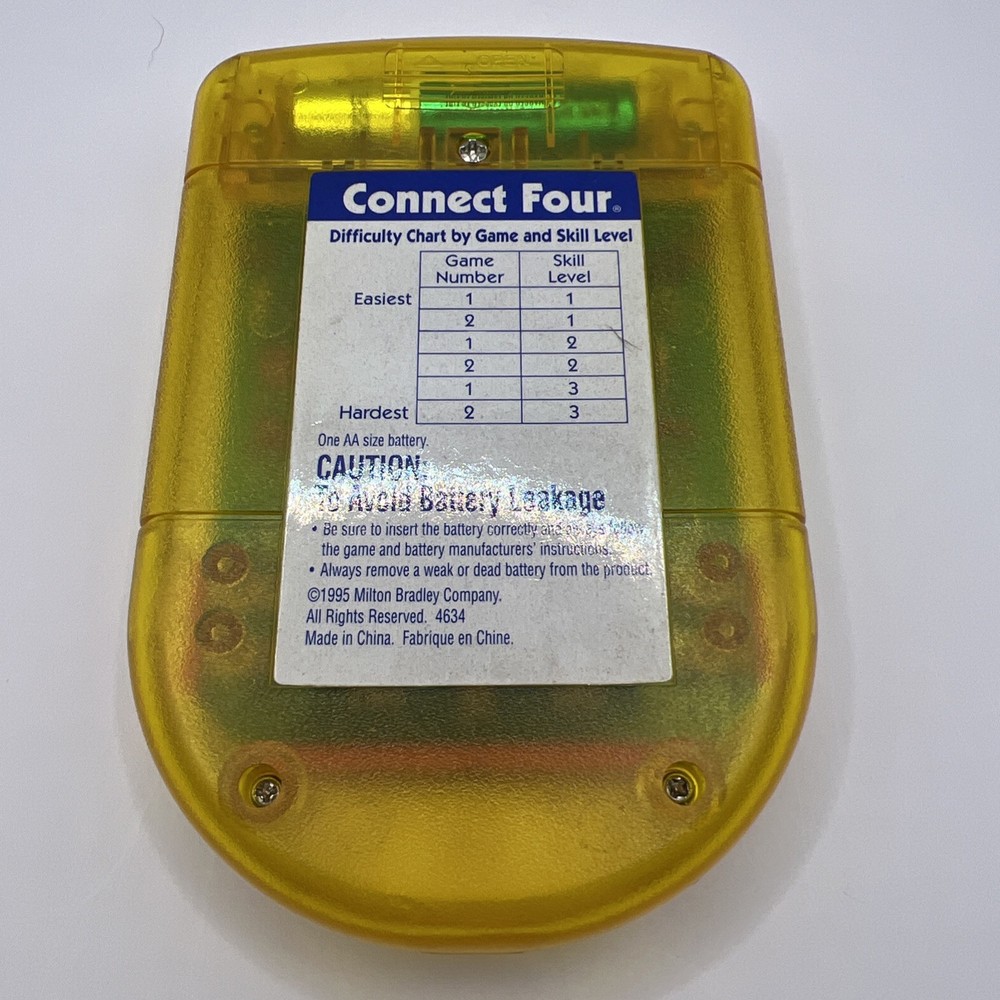 1995 Milton Bradley Hand-Held Games Connect Four & Hangman Working - Tested