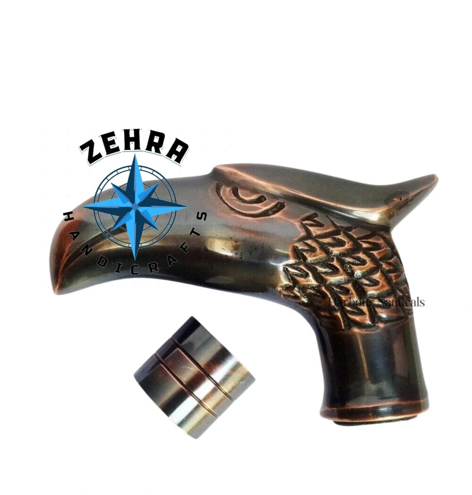 ZEHRA Vintage Nautical Walking Cane Eagle Head Solid Brass Handle Birthday Gift