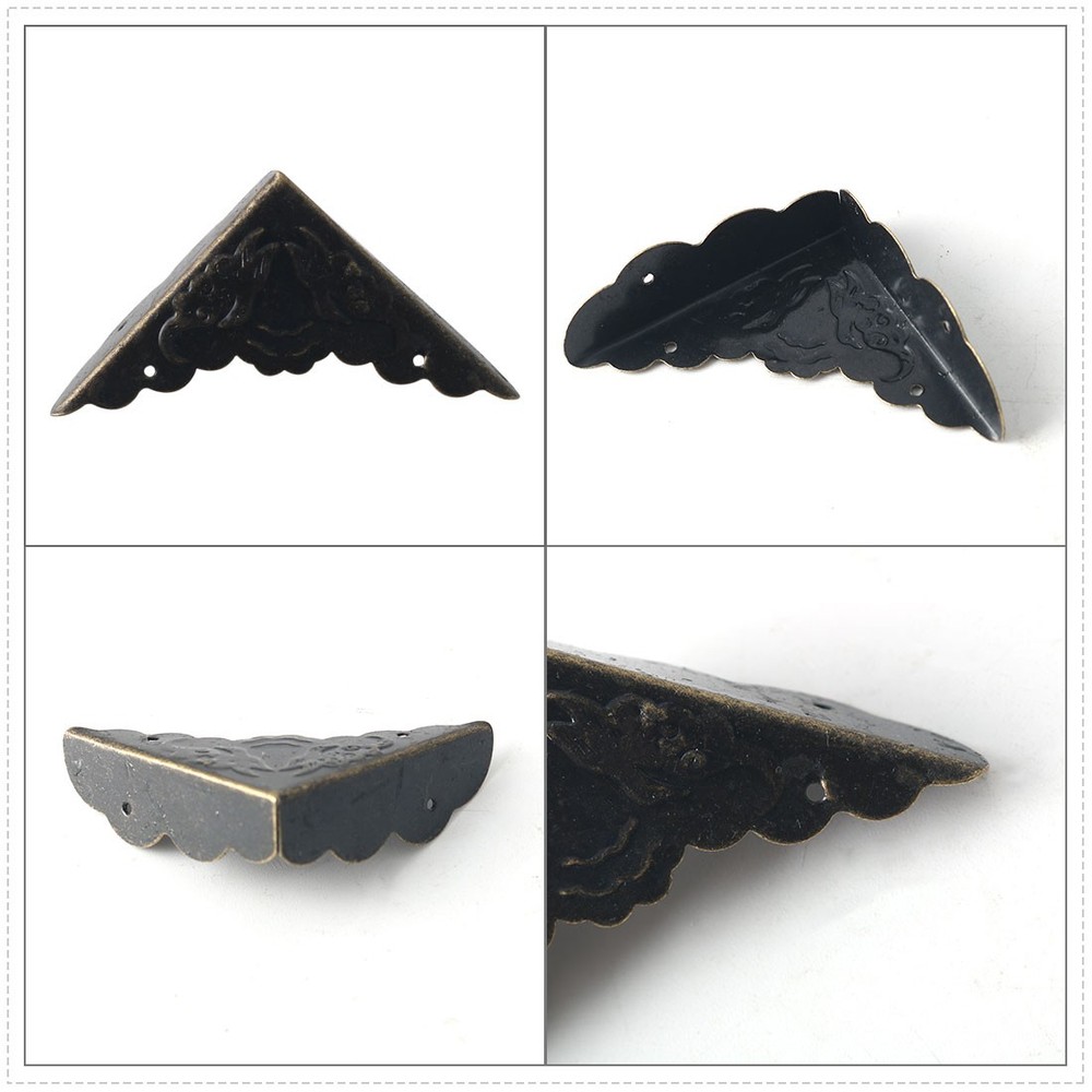 Vintage Corner Protective Box Triangle Frame Edge Corner Protections, 8pcs