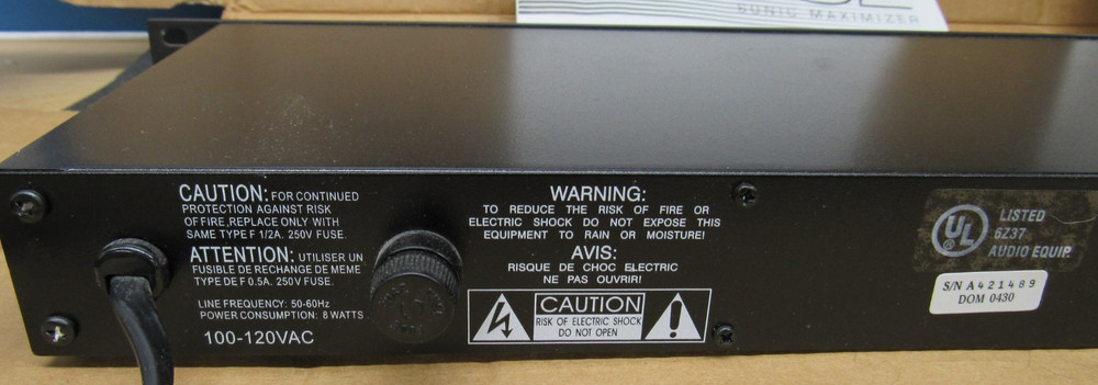 BBE 362 Sonic Maximizer Rack Mount Professional Sound Processor NEW OPEN BOX