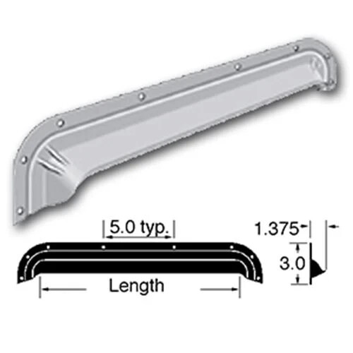 32 Inch Mill-Finish Aluminum Drip Cap Rain Gutter for RV Trailer Door or Windows