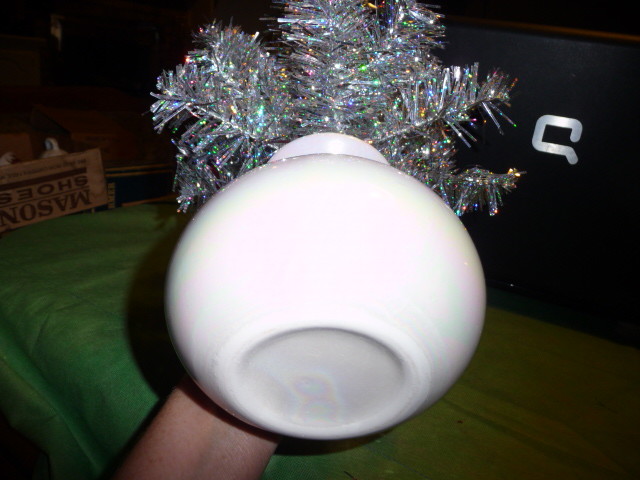 New 18" Silver Tinsel Mini Tree in ceramic vase