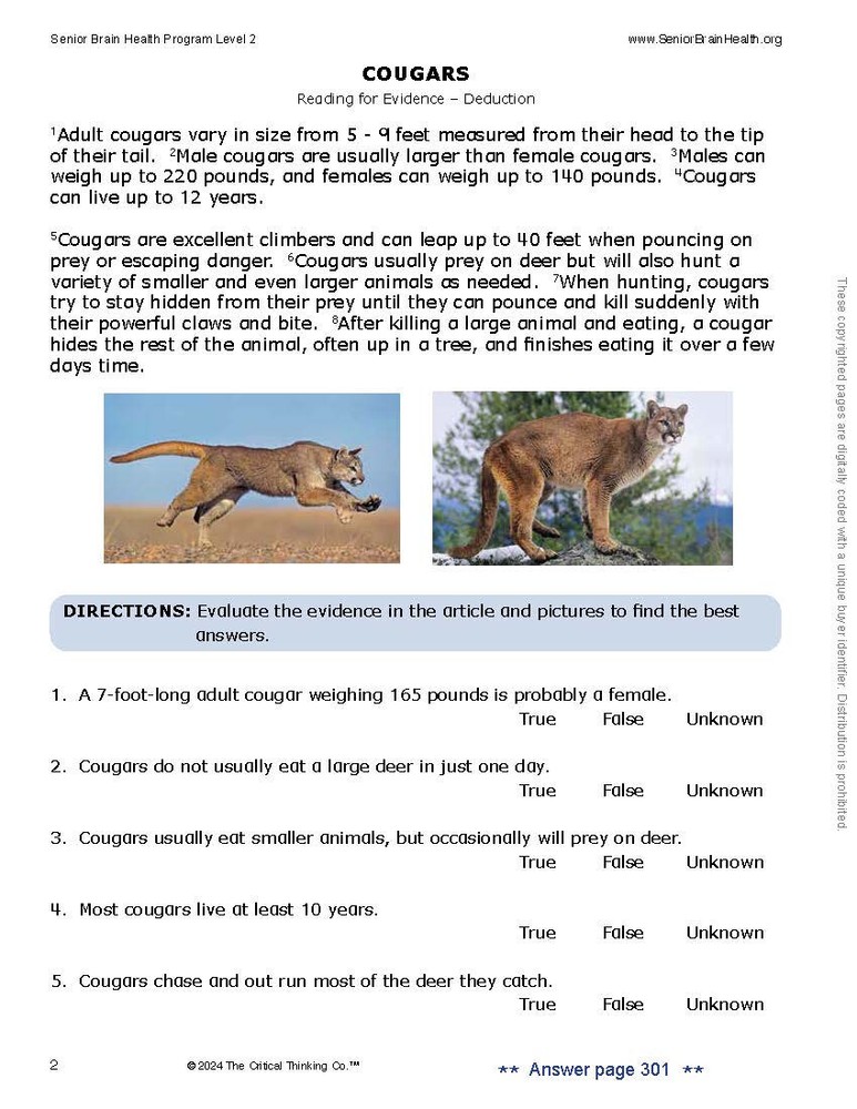 Senior Brain Health Research-Based Problem-Solving Puzzle/Activity Level 2 Book